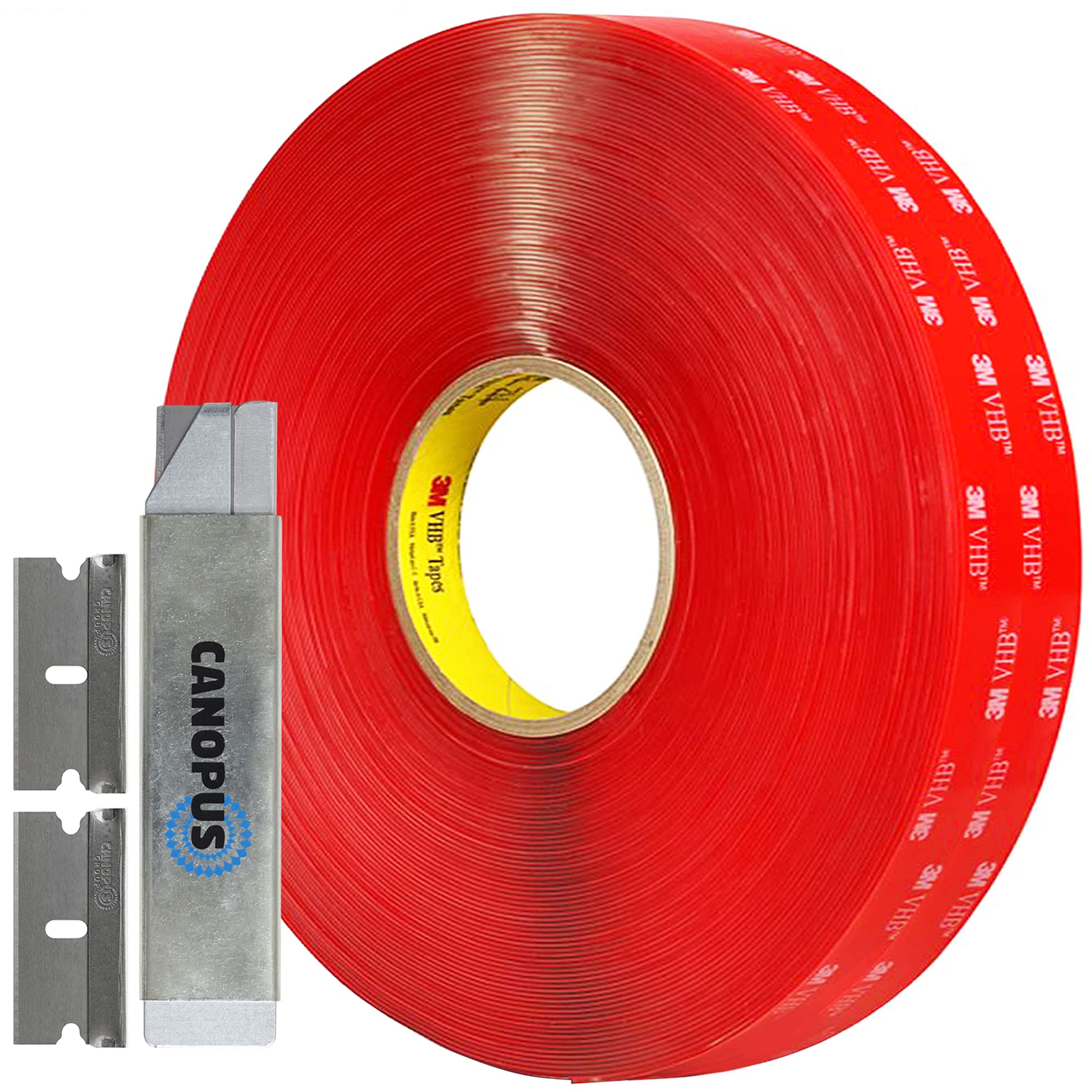 CANOPUS Double Sided Mounting Tape, Strong & Heavy Duty, Permanent Clear 4910, for Indoor Outdoor Fixing, DIY Crafts, LED Lights, Car Glass, Home &