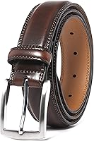 Fabio Valenti Men's Genuine Leather Dress Belt - Single Prong Buckle for Suits, Jeans, Uniforms (1.25" Wide)