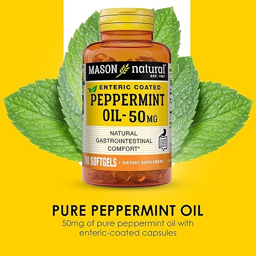 Miniatura 4 de MASON NATURAL Peppermint Oil 50 mg Enteric Coated Supplement, 90 Day Supply of Gastrointestinal Support for Normally Functioning Bowel, Softgel Pills
