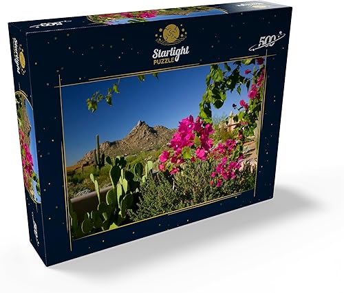 Miniatura 2 de Bougainvillea with Pinnacle Peak, Scottsdale, Arizona, Estados Unidos, rompecabezas prémium de 500 piezas para adultos