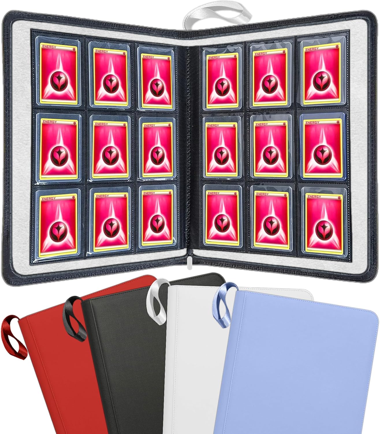 TEFONIA Toploader Binder, Holds 252 Top Loaders, 9 Pocket Pages for 3