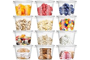 8 oz Disposable Containers with Lids - 50 Pack Crystal Clear Plastic Dessert Cups