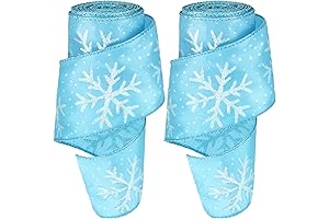 Christmas Snow Ribbon Wired Ribbon