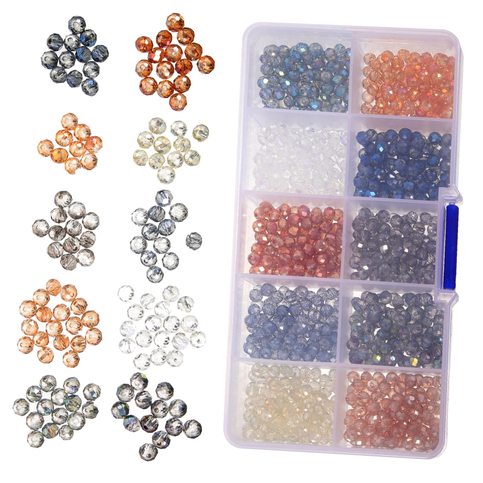 Lurrose Glasperlen Runde Facettierte Glasperlen Für Schmuckherstellung Mit Vielseitigen Bastelperlen Für Armbänder Halsketten Und Kreative Projekte