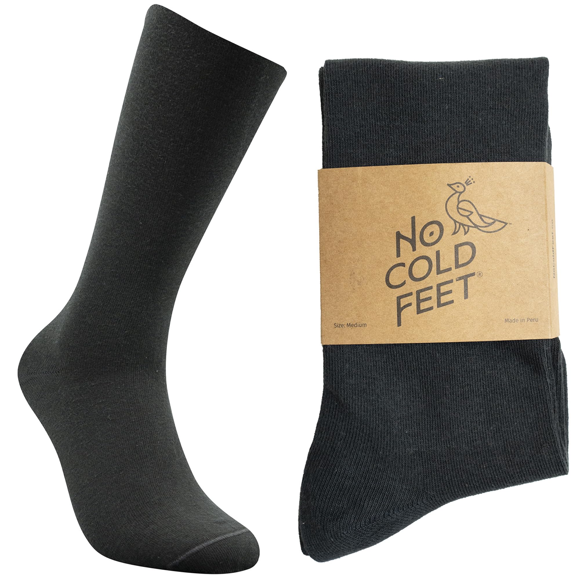 No Cold Feet Men’s Neutral Dress Socks – Classic Soft Crew Dress Socks, All-Day Comfort for Work, Business or Weddings