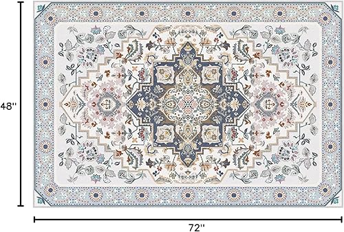 Miniatura 321 de Phantoscope Vintage Collection - Alfombra de área de 8 x 10 pies, alfombra grande para sala de estar, lavable, bohemio, antideslizante