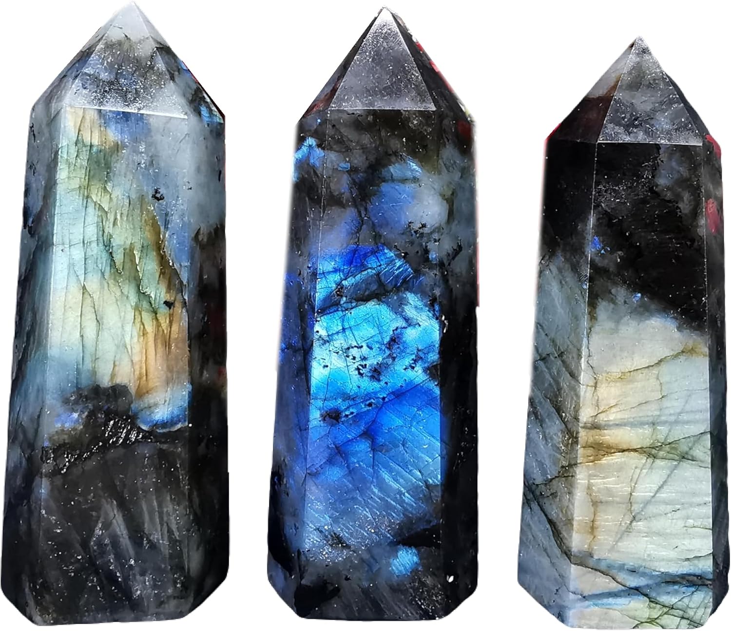 1pc Large Crystal Tower Obelisk Wand Healing Stone Carved Energy Meditation Gift Chakra Therapy Home Decoration Spiritual Healing Crystal (White Crystal Tower,About: Weight:550g/height: 16cm)