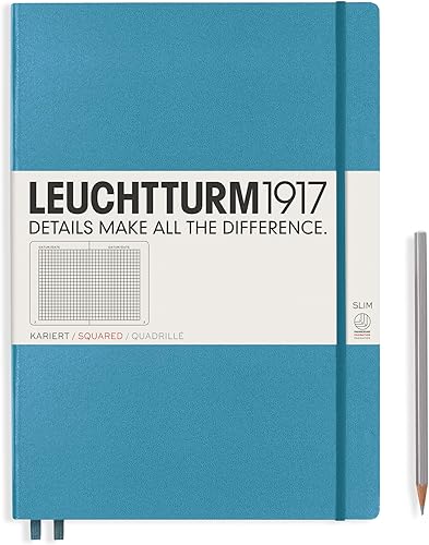 Miniatura 21 de LEUCHTTURM1917 - Cuaderno de tapa dura Master Slim A4+ - 123 páginas numeradas para escritura y diario (negro, a rayas)