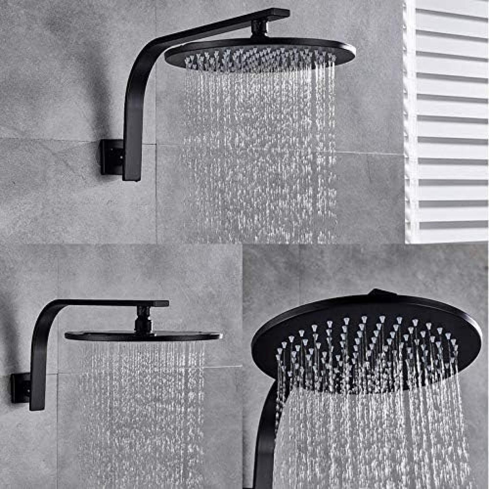 Juego de grifo de ducha de baño de bronce negro de 10 pulgadas, mezclador de agua fría y caliente