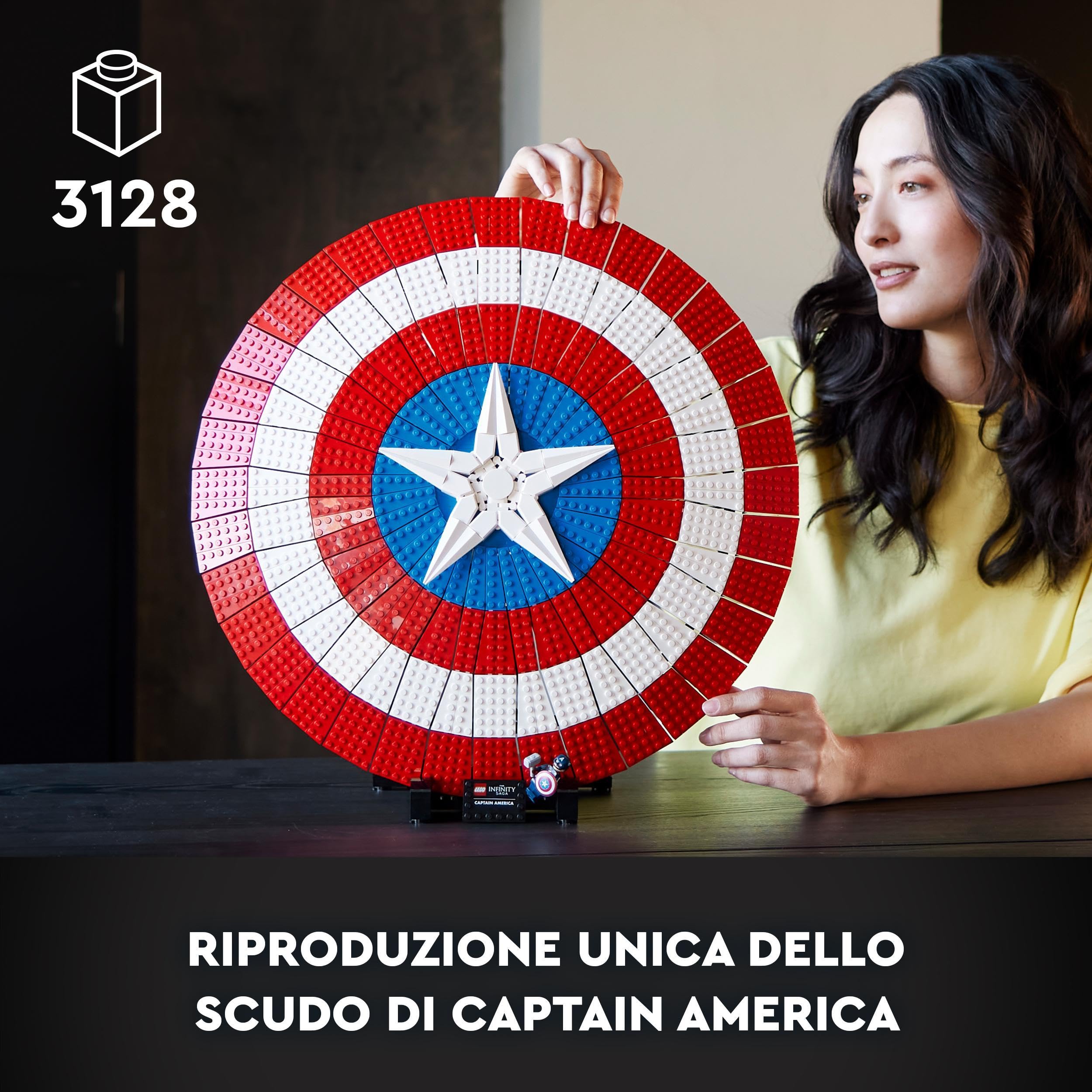 LEGO Marvel Scudo di Captain America, Kit di Costruzione Avengers per Adulti con Minifigure, Targhetta e Martello di Thor, Idea Regalo da Collezione per Uomo, Donna, Lui o Lei da Infinity Saga 76262