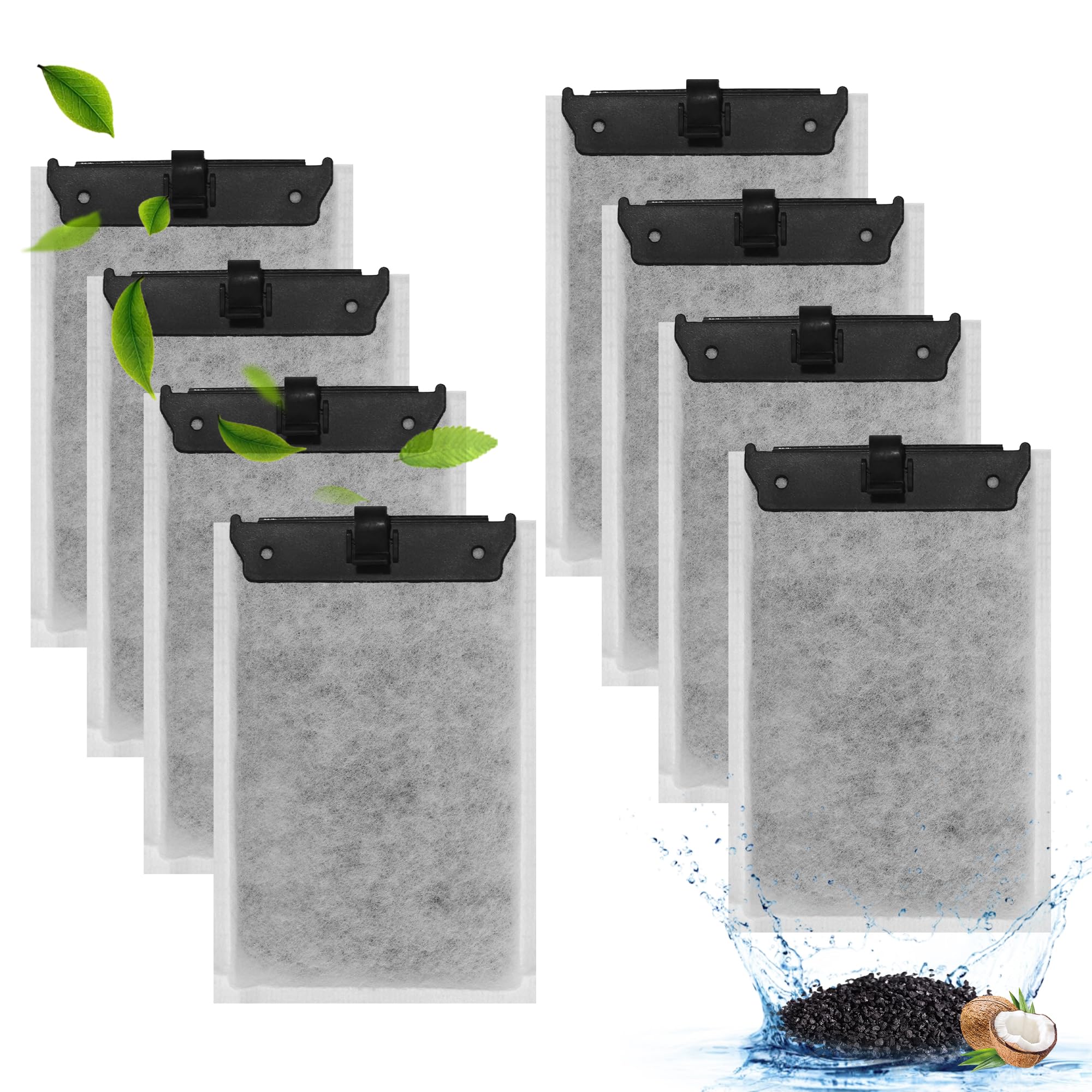 Nebulist 8 Pack Medium Aquarium Filter Cartridges Compatible with Tetra Whisper Filters IQ 10, Whisper 10i, Whisper PF10 and TetraFauna ReptoFilter 90
