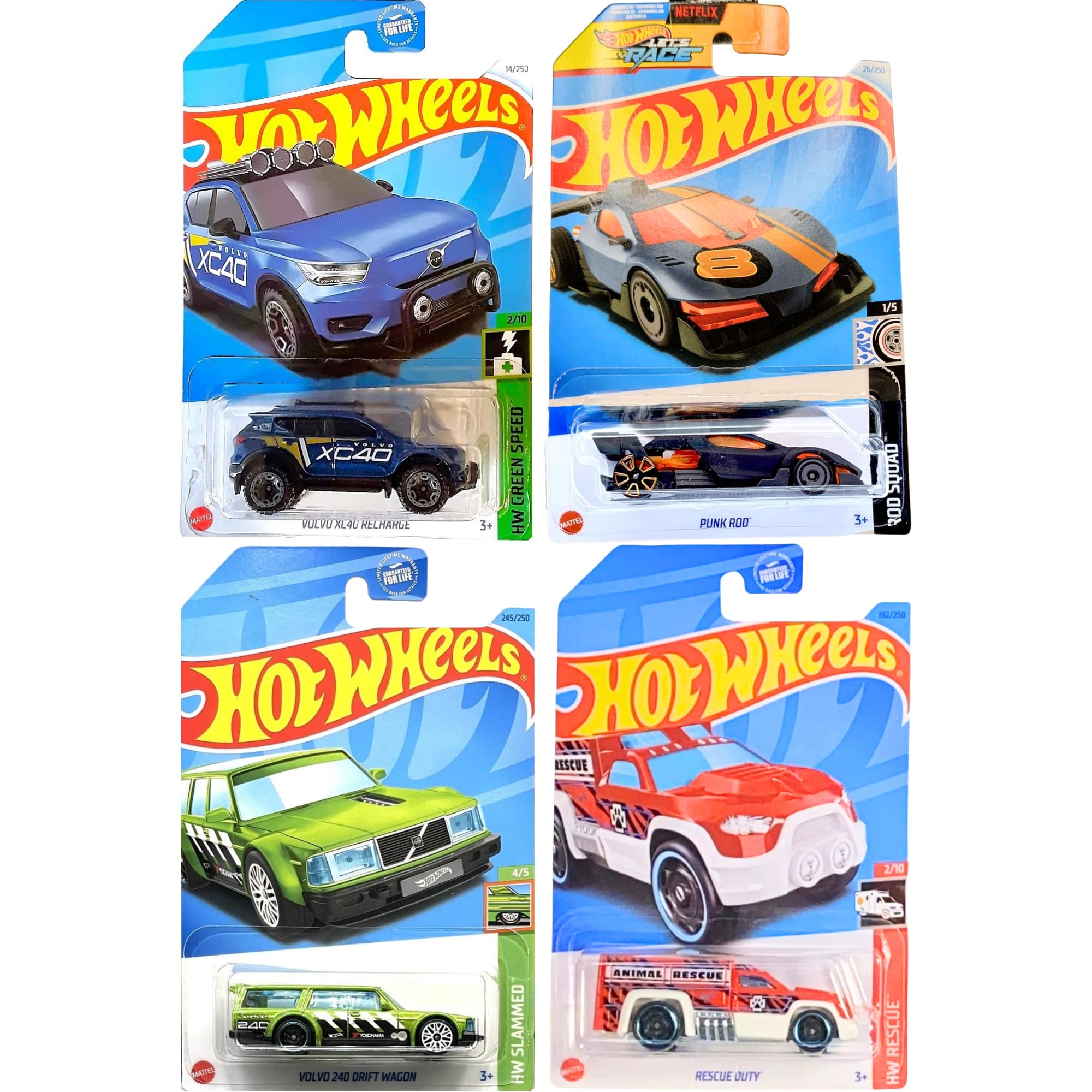 Hot Wheels 1:64 Scale Cars, Racecars, Trucks & Bikes - (4 Pack - Set 1) โ image 1