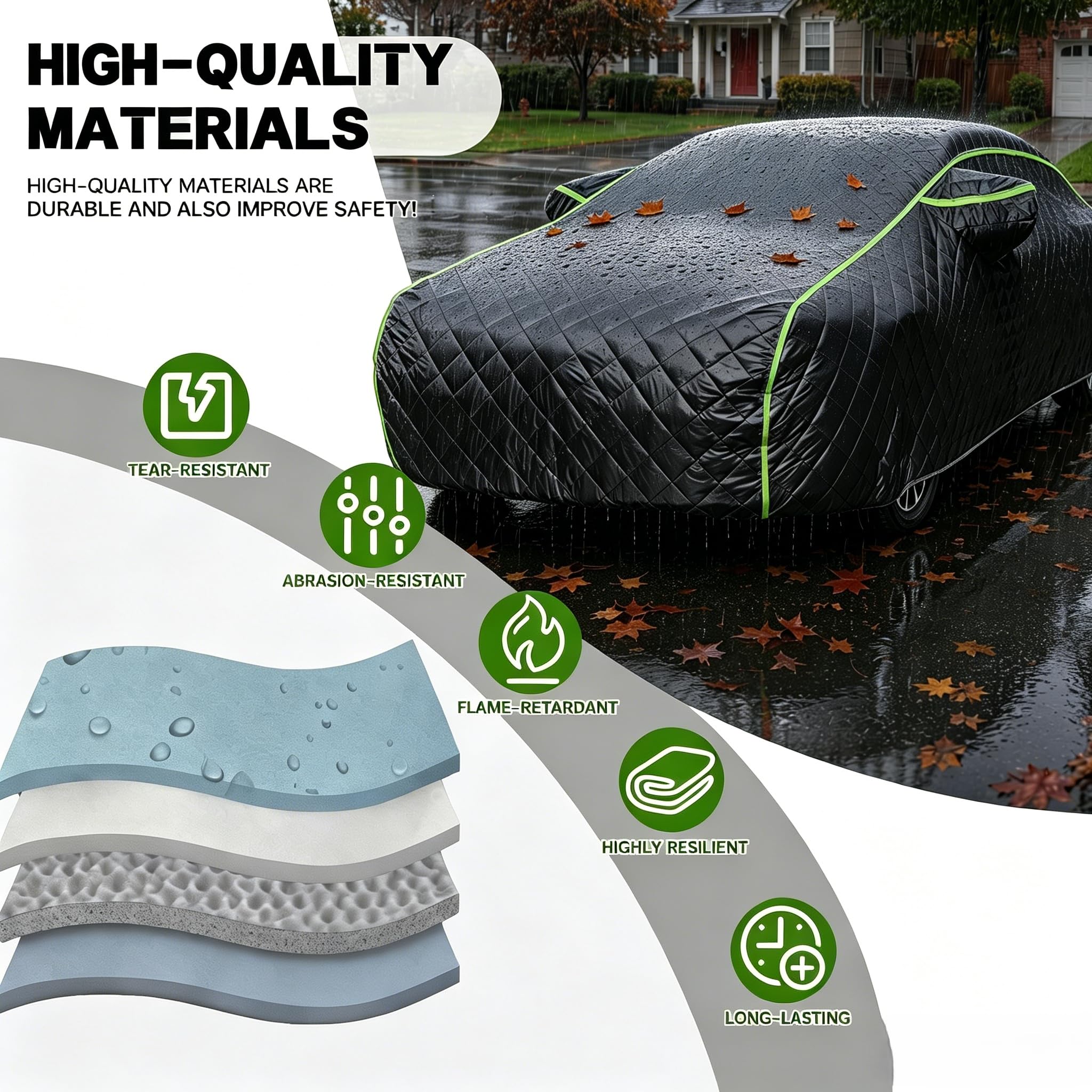 Telo Copriauto Antigrandine per Renault 25 Hatchback (1984-1993), Impermeabile Imbottito 6 Strati zw