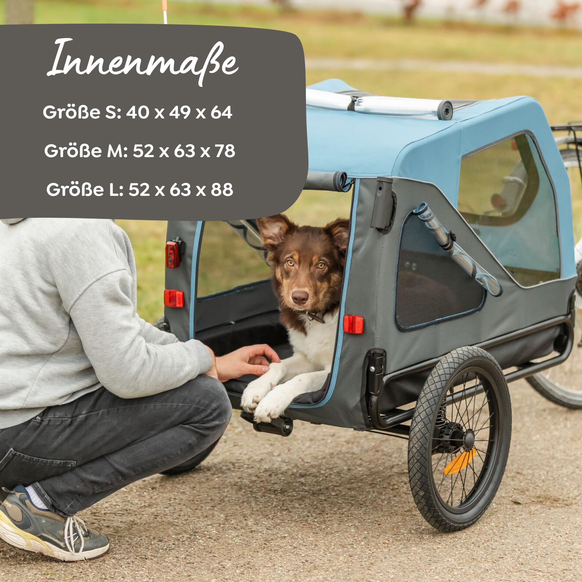 TRIXIE Hunde Fahrradanhänger - blau/grau