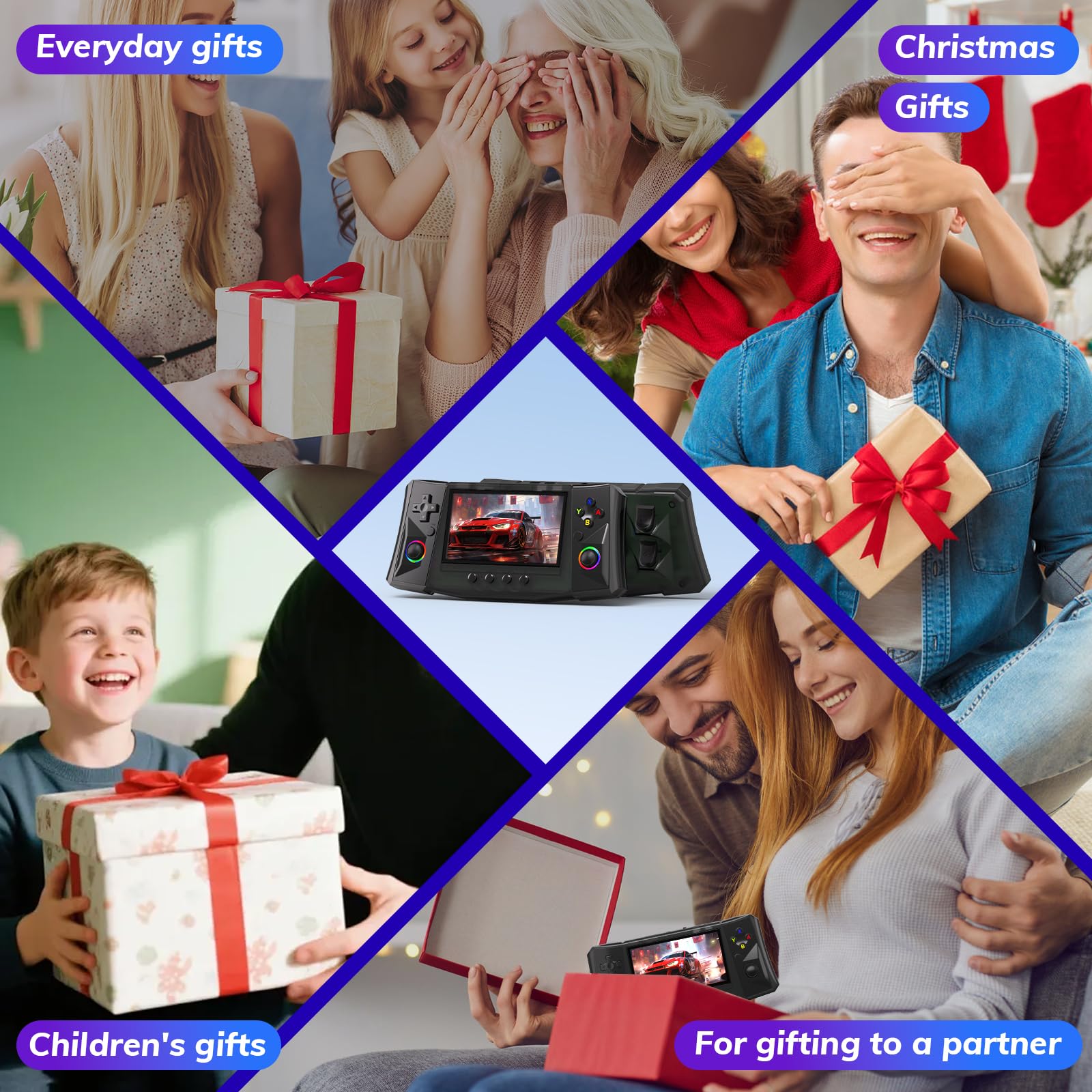 R50 Ultra 50000 in 1 Handheld-Spielkonsole, 4,5-Zoll-IPS-Bildschirm, 256GB-TF-Karte, 4000mAh-Akku, Vorgeladene Emulatoren, Linux-System, Portable Pocket-Arcade, Freunde Familie
