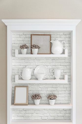 Transform Papel tapiz autoadhesivo de ladrillo blanco