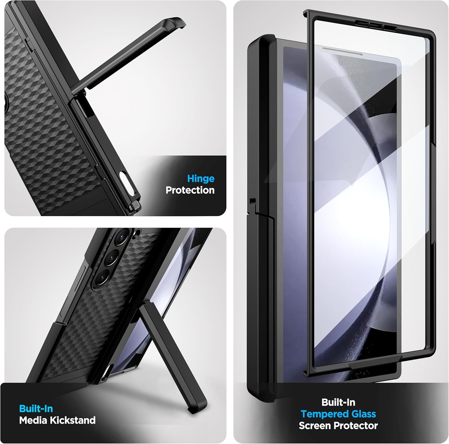 Encased Belt Case for Samsung Galaxy Z Fold 6 with Screen Protector, Holster Clip and Kickstand [Slim Fit] Engineered Hinge Protection (2024 Samsung Z Fold-6) (Z Fold 6)
