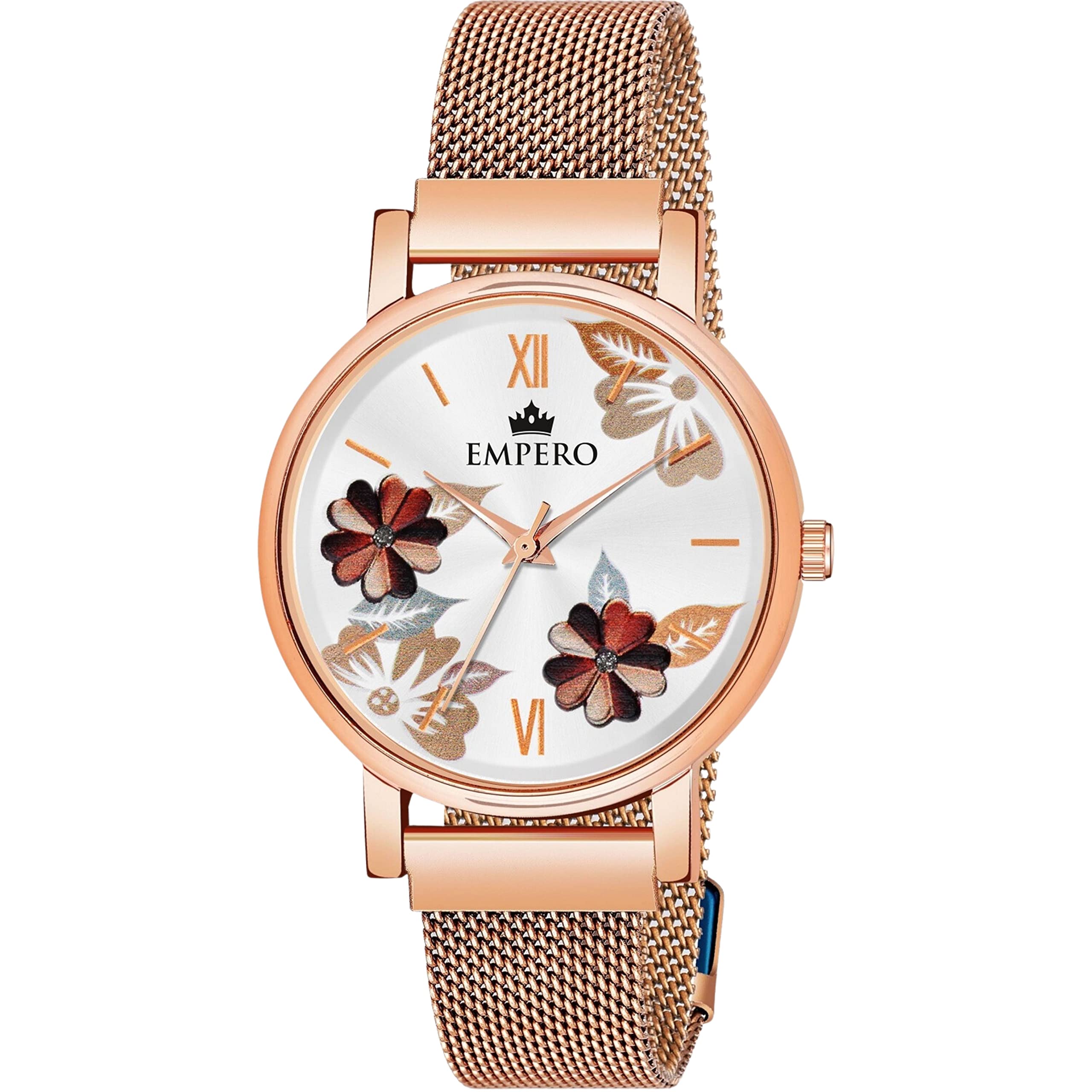 EMPERO-103 Rose Gold Magnet Shaffer Belt Analog Womens Watch (Brown) (B0C1SSB6N9) Amazon Price History, Amazon Price Tracker