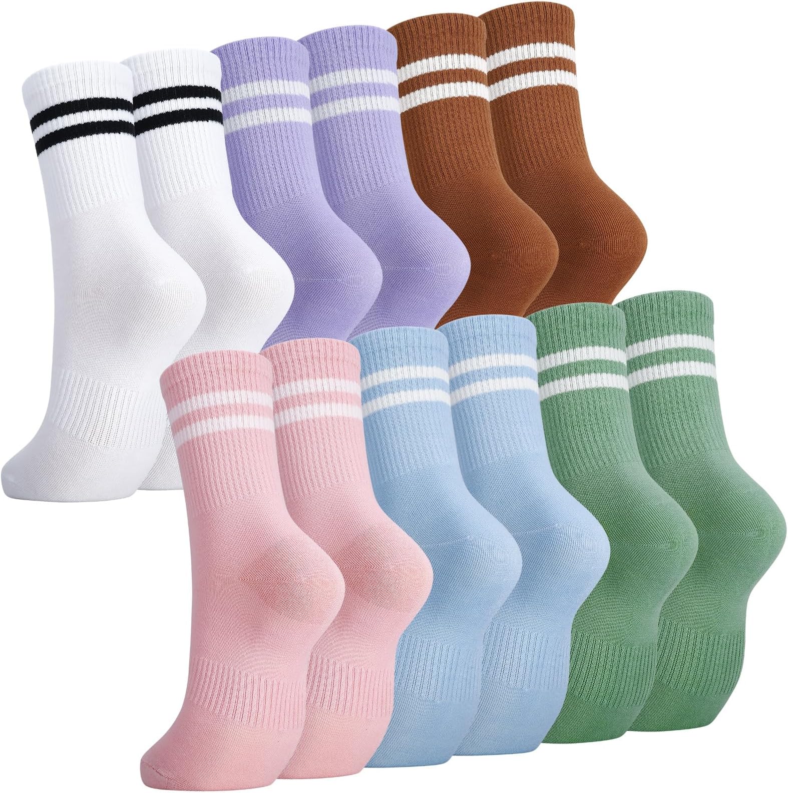 6 Pairs Ladies Socks Sports Gym Leisure Crop Socks, Breathable Women Ankle Cotton Liners Sock Multipack for Women Girls