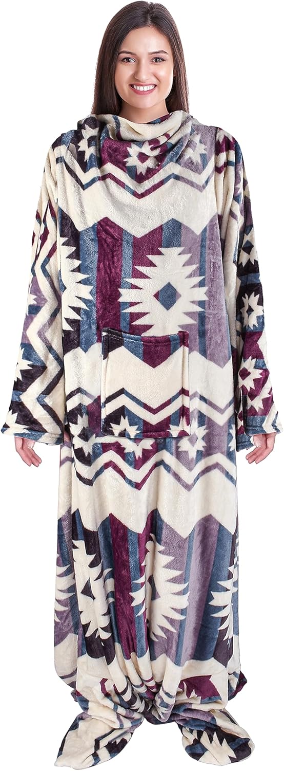 Fleece Wearable Blanket For Women Microfiber Warm Soft TV Blanket Gift - Picture 116 of 132