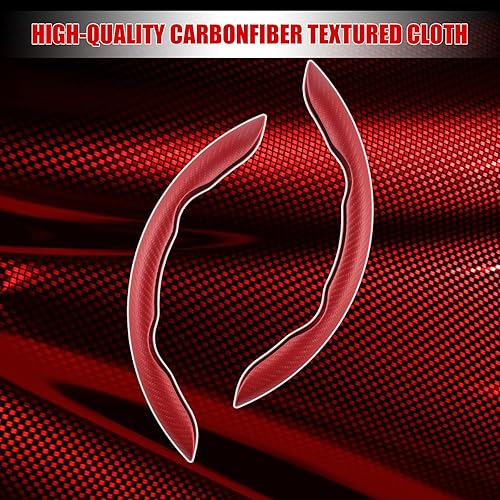 Miniatura 3 de Amiss 3 fundas antideslizantes de fibra de carbono para volante de automóvil, protector segmentado para volante, cubierta universal para volante de