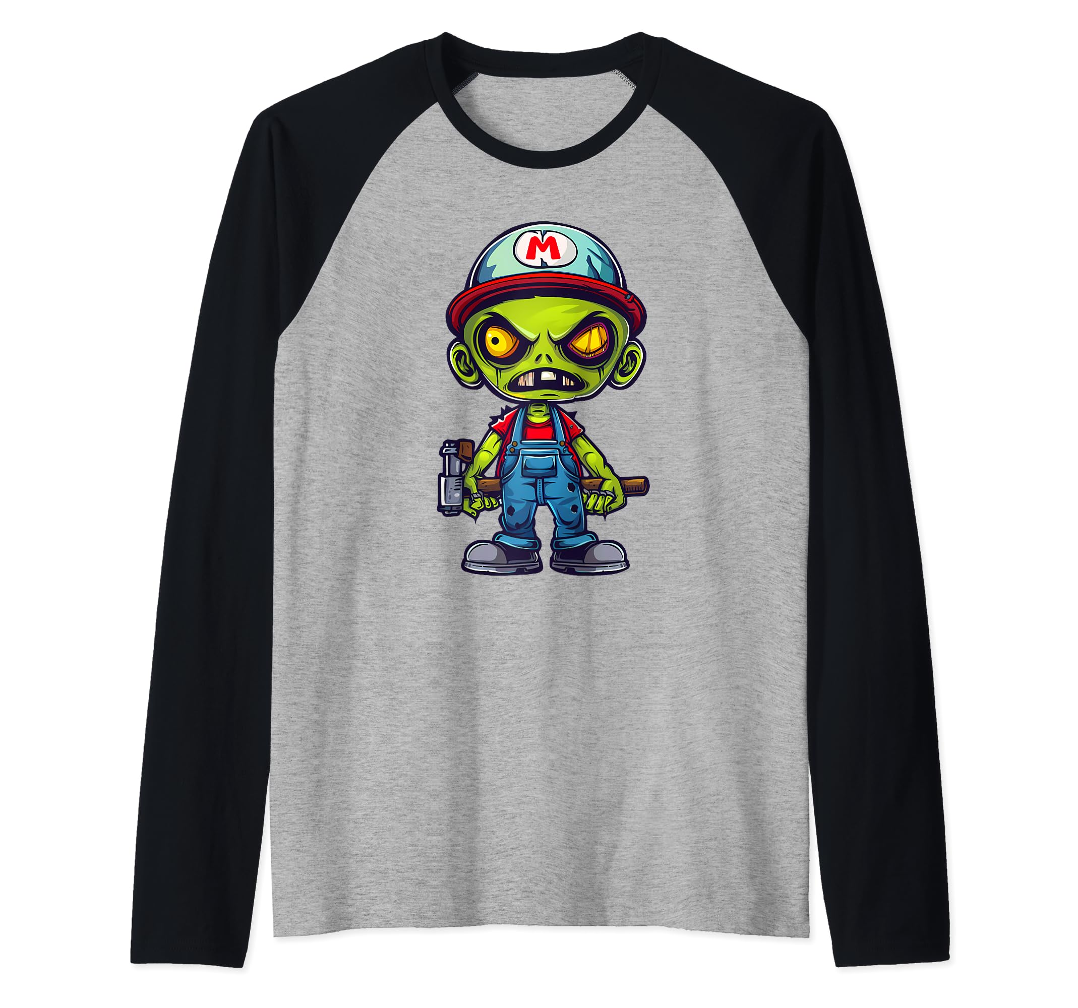 Disfraz de fontanero zombi Camiseta Manga Raglan