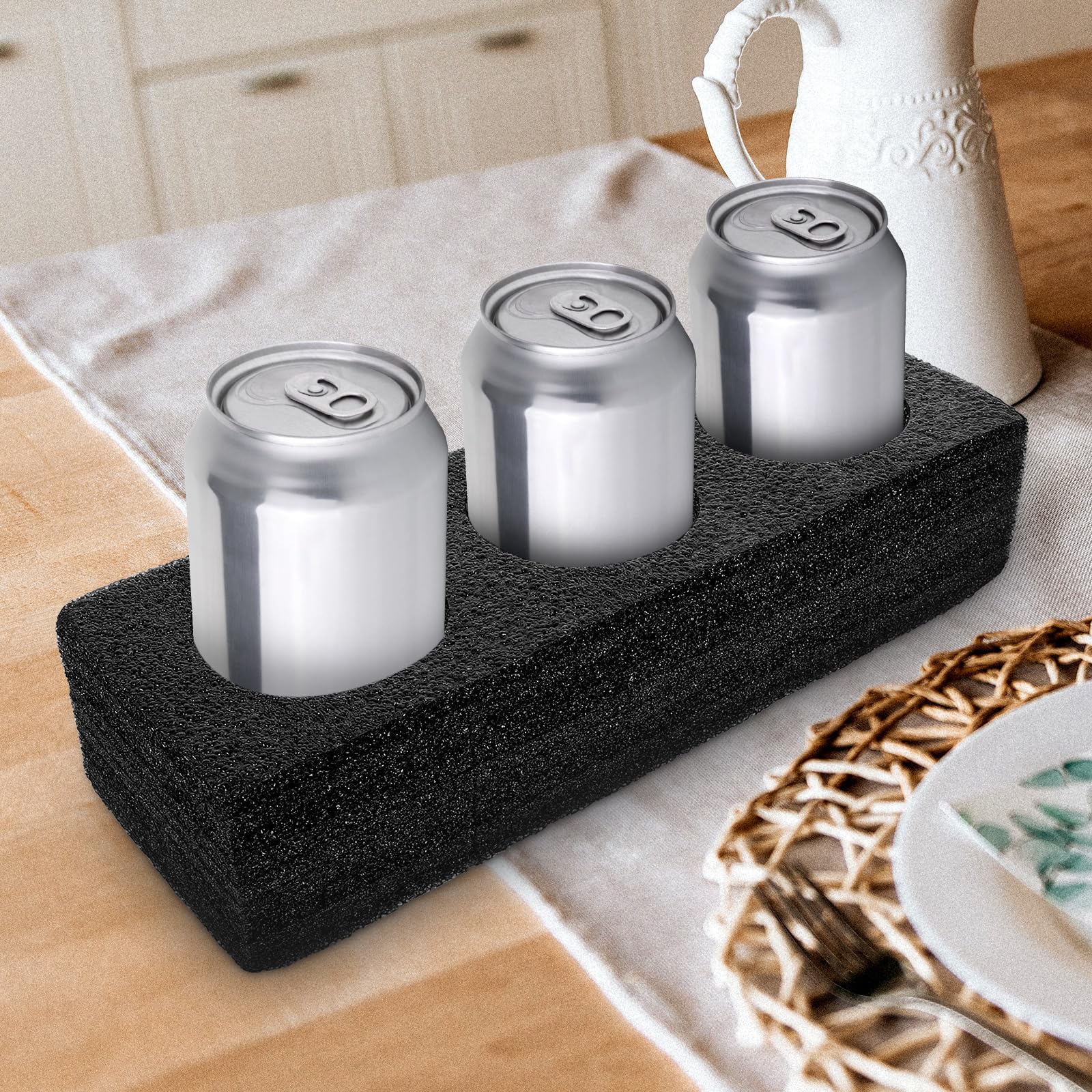 iplusmile Schaumstoff-Getränkehalter 3-Loch-Getränkehalter Glas Flaschenhalter Getränketräger Tablett Für Party-Takeout- -Camping-Takeout-Getränketräger