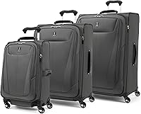 Vista 314 de Travelpro Maxlite 5 - Juego de 2 piezas de equipaje de mano de tela, expandibles con 4 ruedas giratorias, bolso blando para debajo del asiento, Negro
