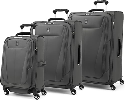 Miniatura 314 de Travelpro Maxlite 5 - Juego de 2 piezas de equipaje de mano de tela, expandibles con 4 ruedas giratorias, bolso blando para debajo del asiento, Negro