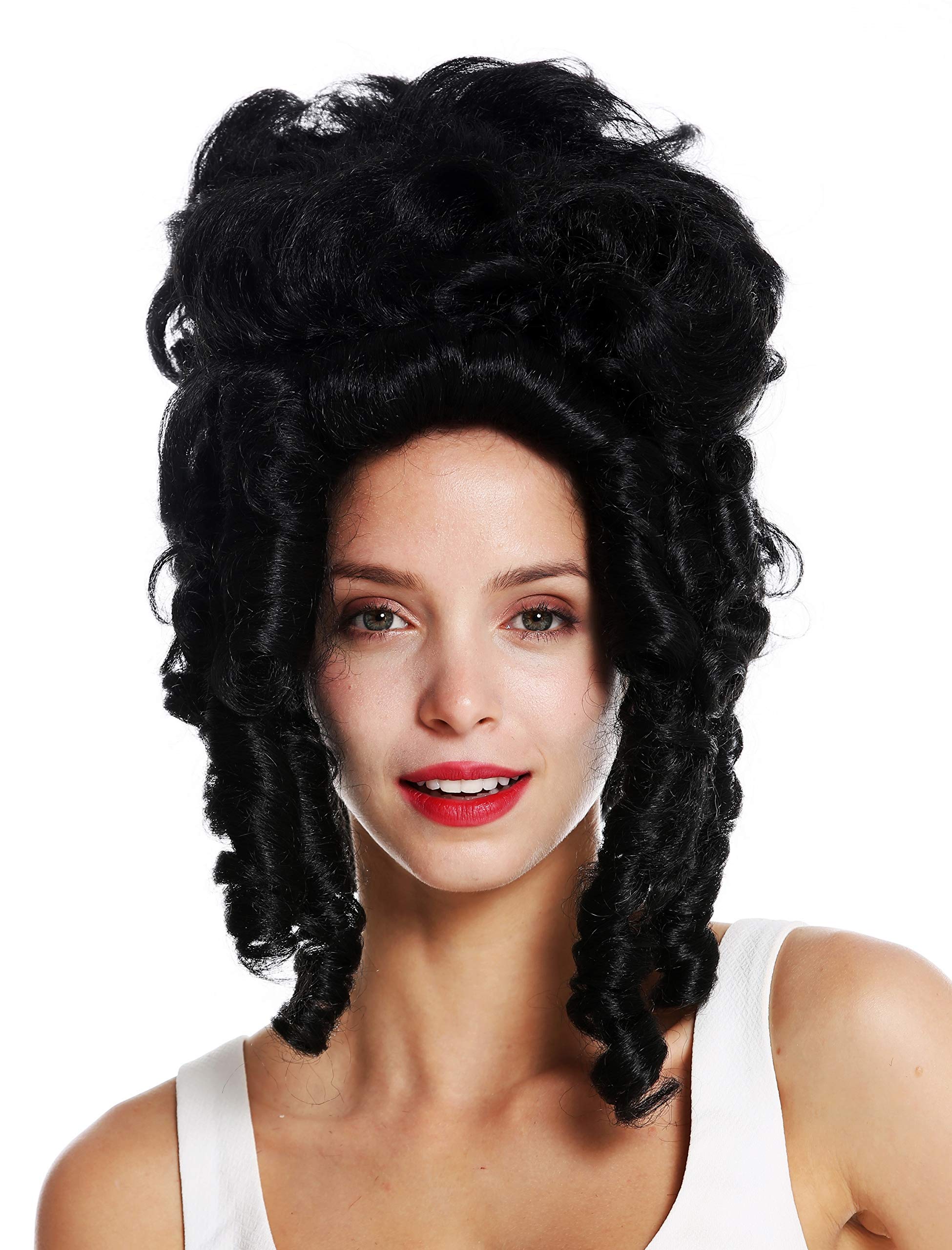 WIG ME UP - VK-38-1B quality women's wig theatre cosplay baroque Pompadour Marie Antionette countess noble woman black - Image 2