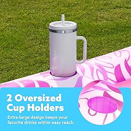 SLOOSH Inflatable Tanning Pool Lounger Float, 70 x 46 Pool Floats Adult with Pillow, 4 in 1 Suntan Tub Raft Floatie,Sunbathing Bed Lounge for Water Blow Up Kids Ball Pit Party Gifts, L-Hot Pink