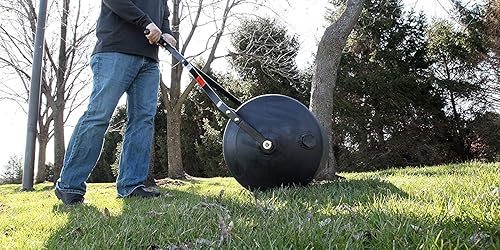 Vista 20 de Brinly PRC-241BH-A - Rodillo combinado de césped de empuje y remolque de 270 libras con tapón atado de fácil giro, 18 x 24 " Mate negro