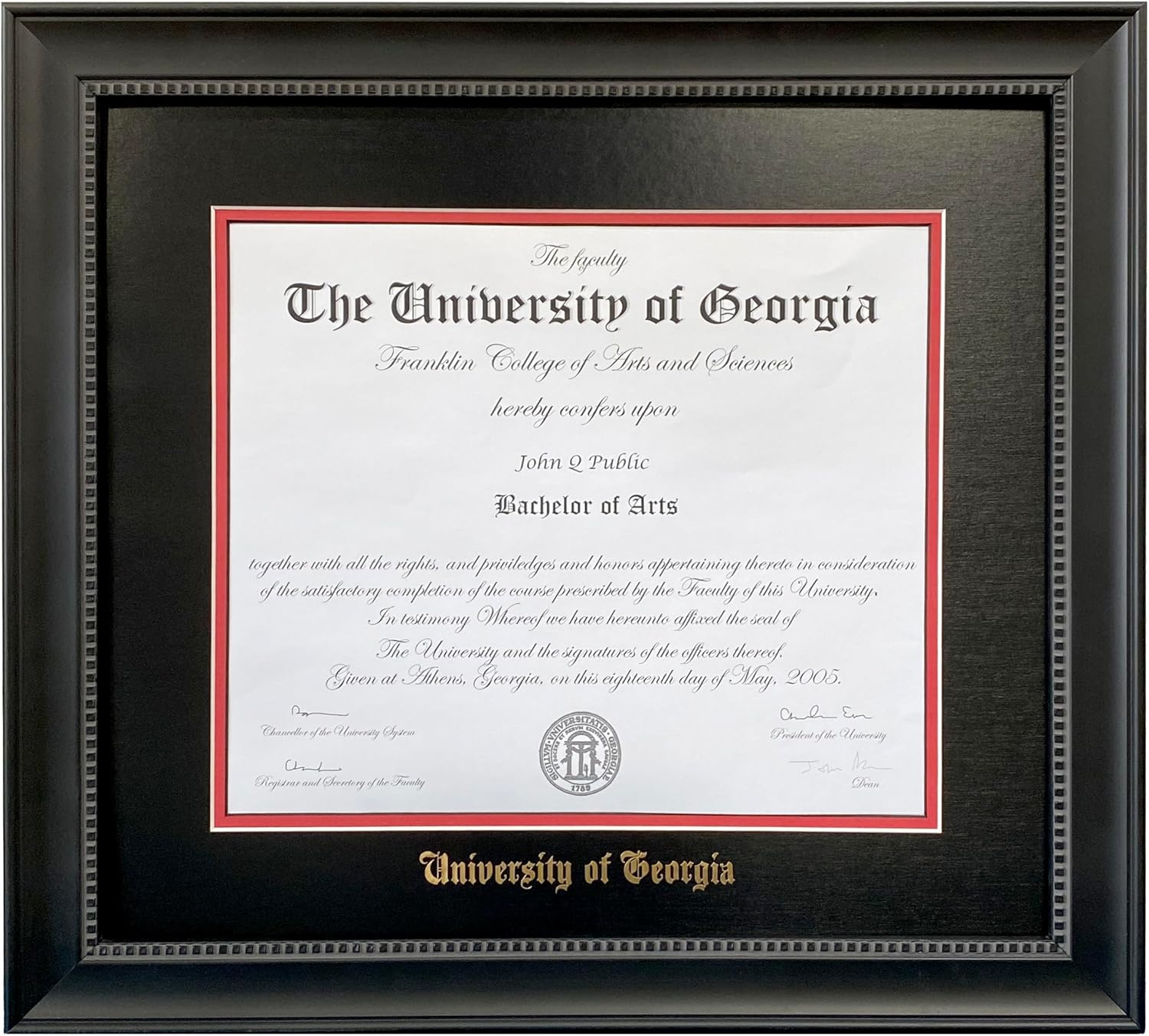 UGA Emblem Diploma Frame (Black)
