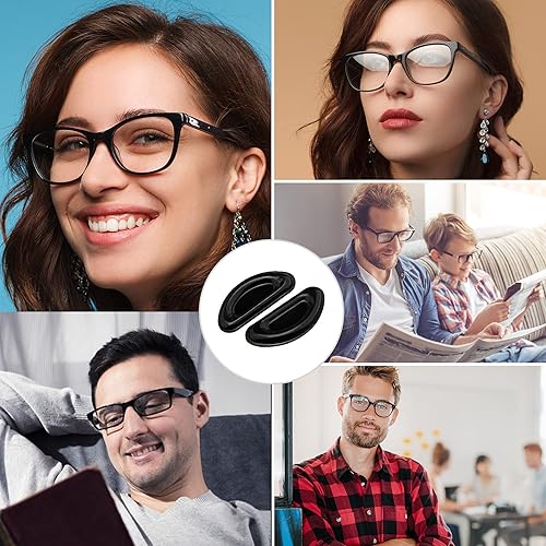 Miniatura 7 de Almohadillas de nariz para gafas, 0.079 pulgadas de grosor adhesivo antideslizante de silicona para lentes, almohadilla de nariz de silicona suave