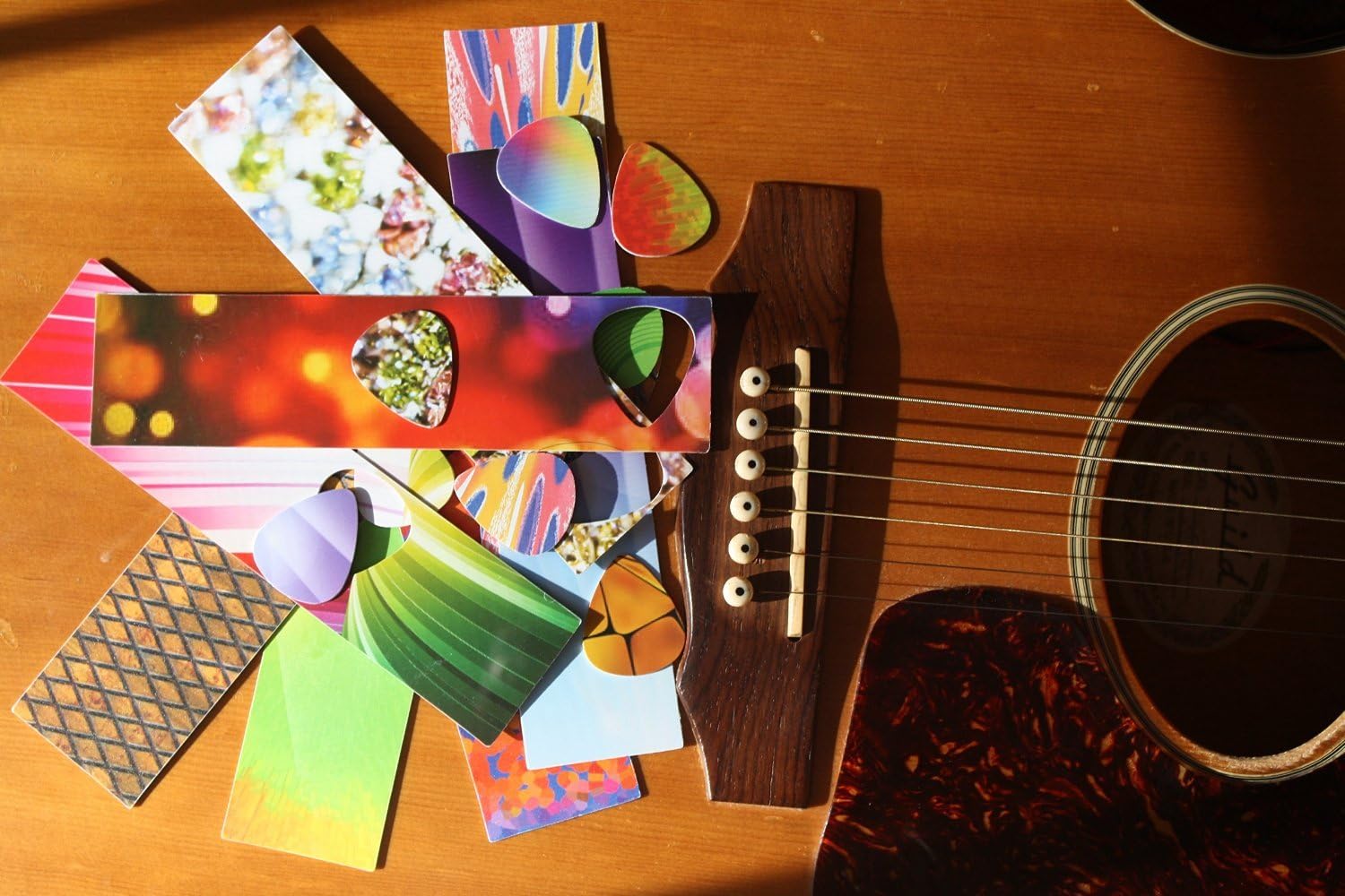 Pick-a-Palooza Guitar Pick Punch Gift Pack Bundle with Guitar Pick Strips Leather Guitar Pick Holder and Custom Guitar Pick Tin - Blue