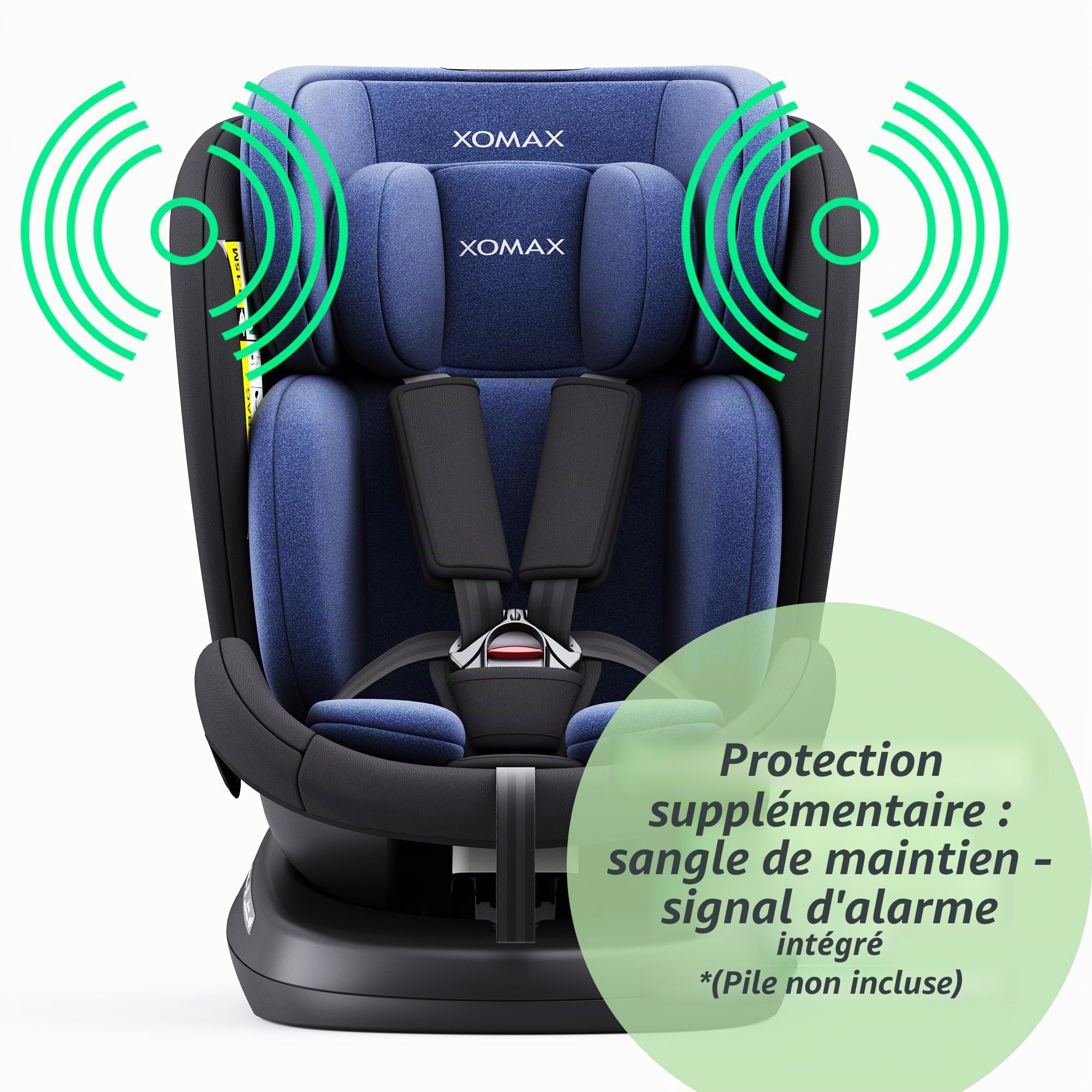 XOMAX 946i Siège enfant rotatif à 360° avec ISOFIX, fonction inclinable, évolutif, 0-36 kg, 0-12 ans, groupe 0/1/2/3, harnais 5 points et harnais 3 points, housse amovible, lavable I ECE R129