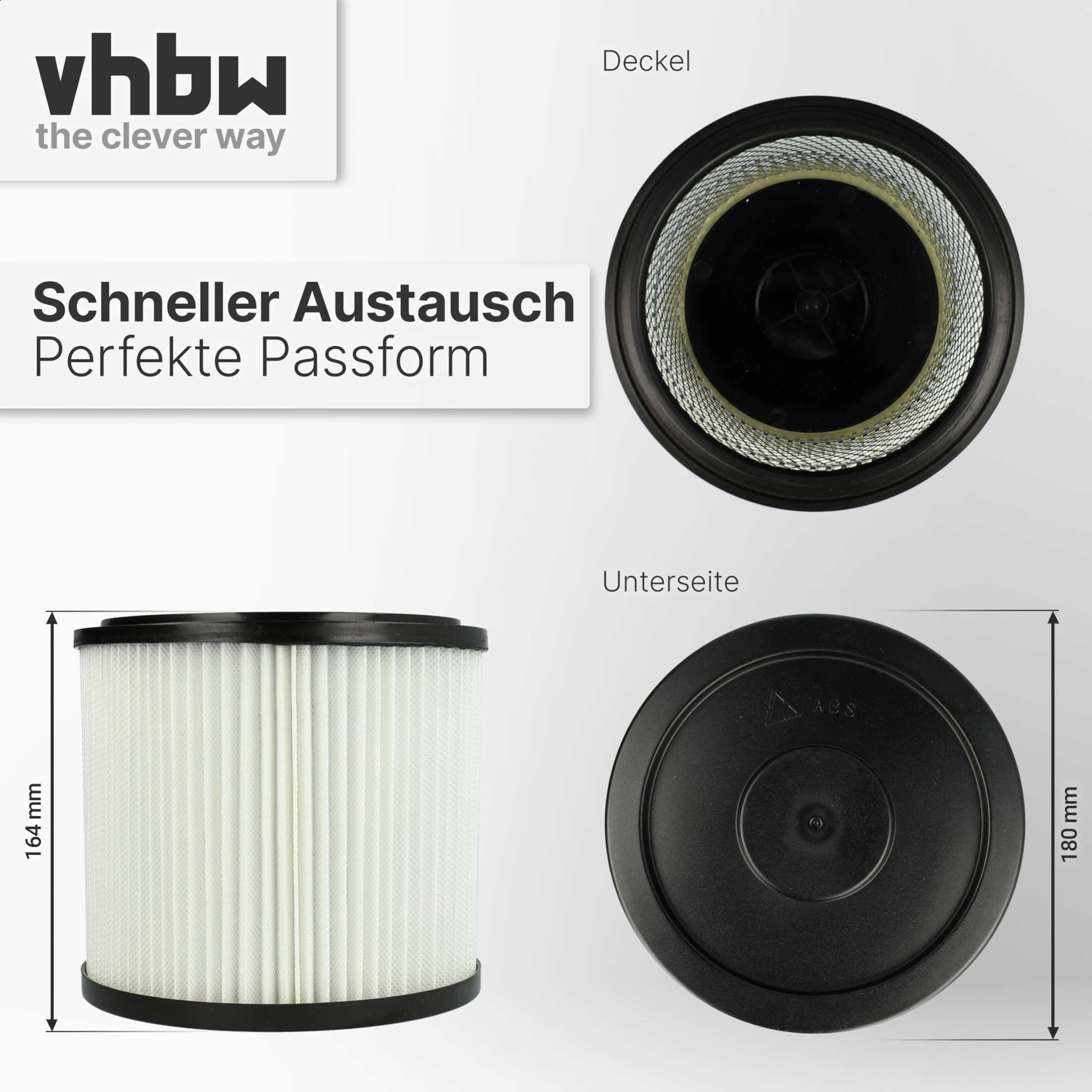 vhbw 10x Faltenfilter kompatibel mit Variolux Cleanstar Staubsauger | Patronenfilter Weiß