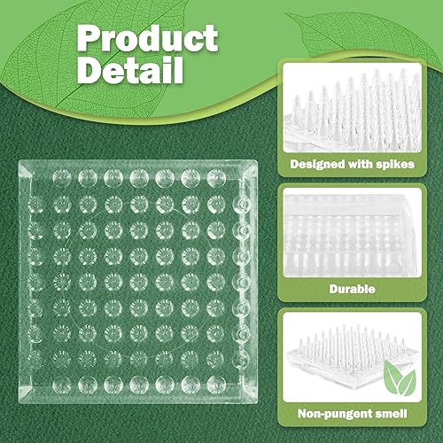 Miniatura 3 de Kemcatui 8 protectores de alfombra, tazas cuadradas con púas para muebles, posavasos de plástico transparente para muebles, taza de muebles con púas