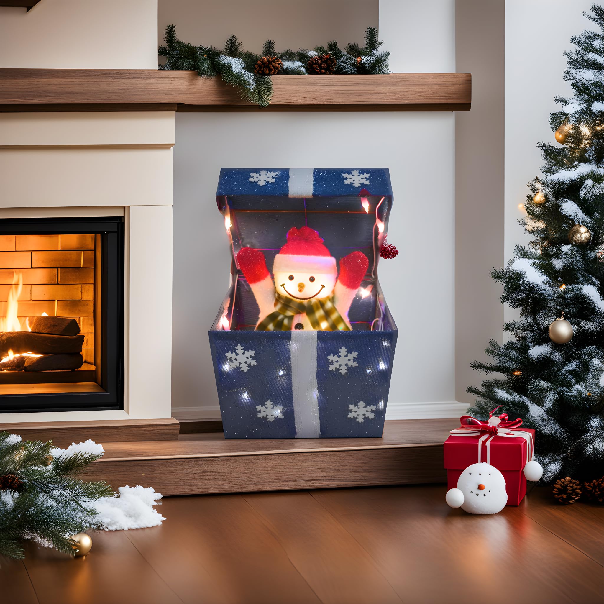 Amazon.com: SkyMall Animated Lighted Snowman Gift Box – Holiday