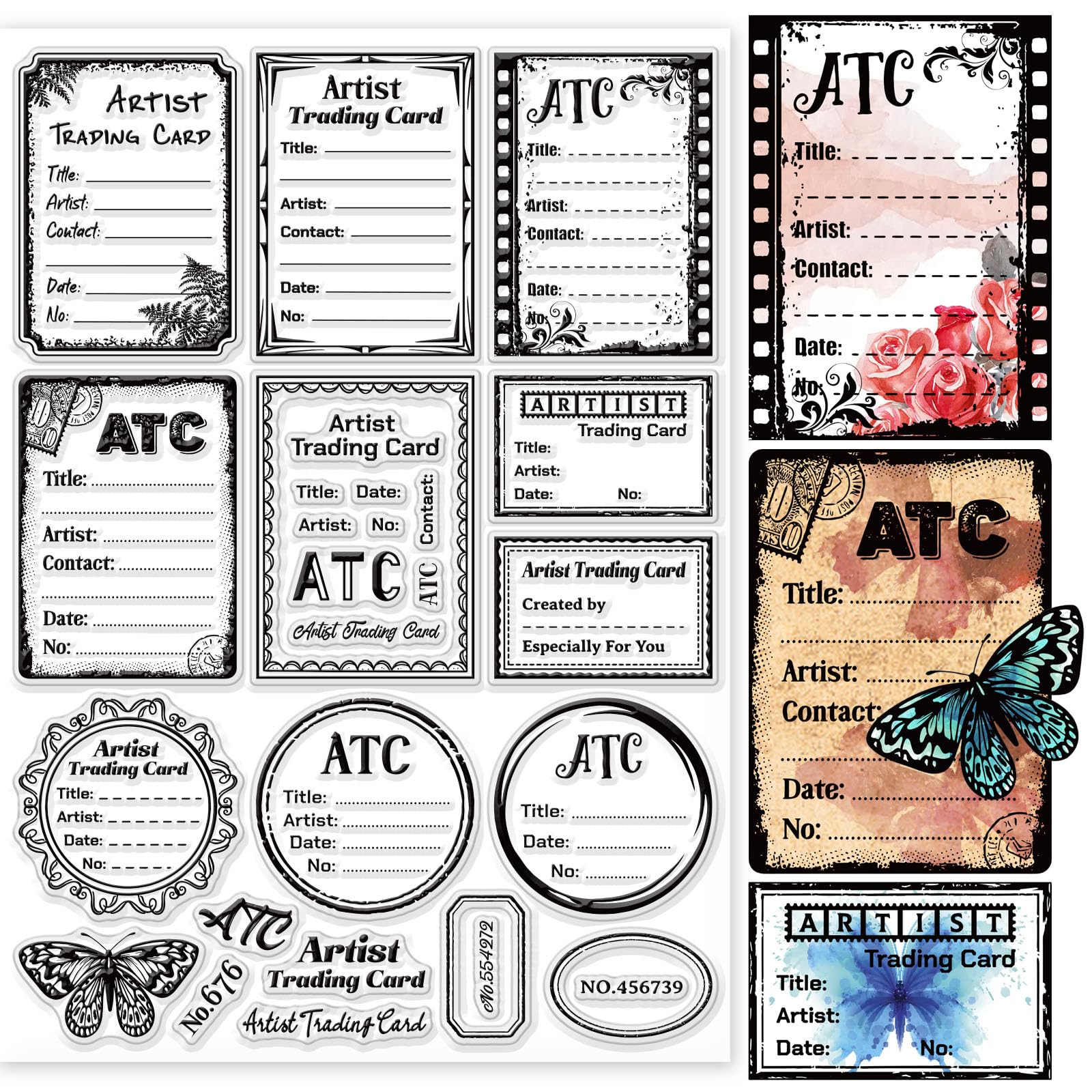 GLOBLELAND Timbri Trasparenti Frame Background 29.7x21cm per Scrapbooking Fai Da Te