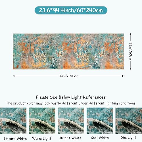 Miniatura 2 de Lahome Alfombra abstracta moderna  Alfombra colorida de 2 x 8 pulgadas, alfombra de pasillo de cocina, antideslizante, lavable, alfombra de baño,