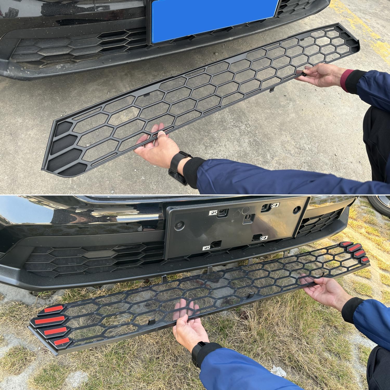 ITrims Car Accessories for Honda CRV CR-V 2023 2024 2025 Front Grille Insert Net Center Grilles Mesh Screening Protection Guard Kits ABS 3PCS (Matte Black)