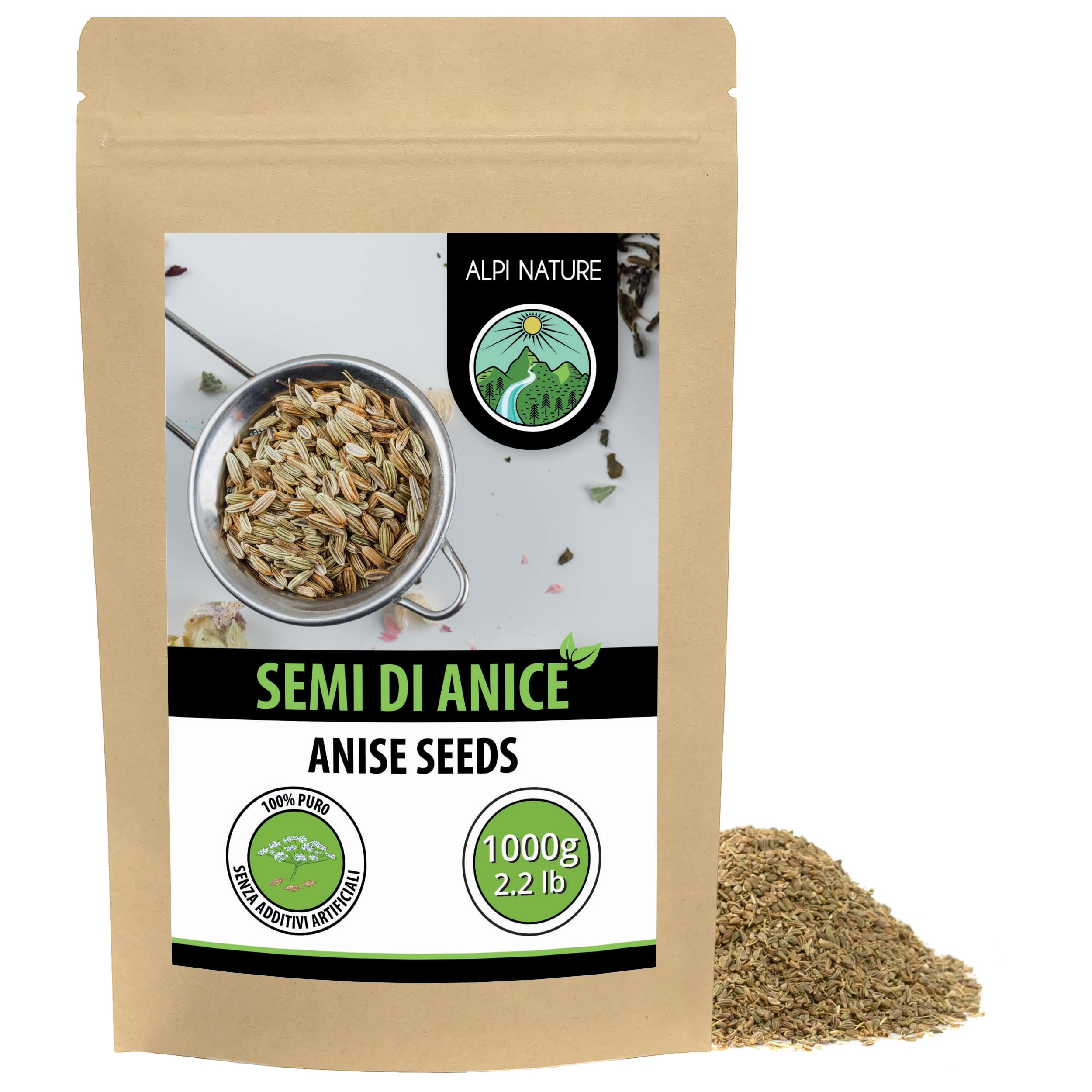Alpi Nature Anice Intero 1kg, Semi di Anice Interi per Tè All'Anice e Cucina
