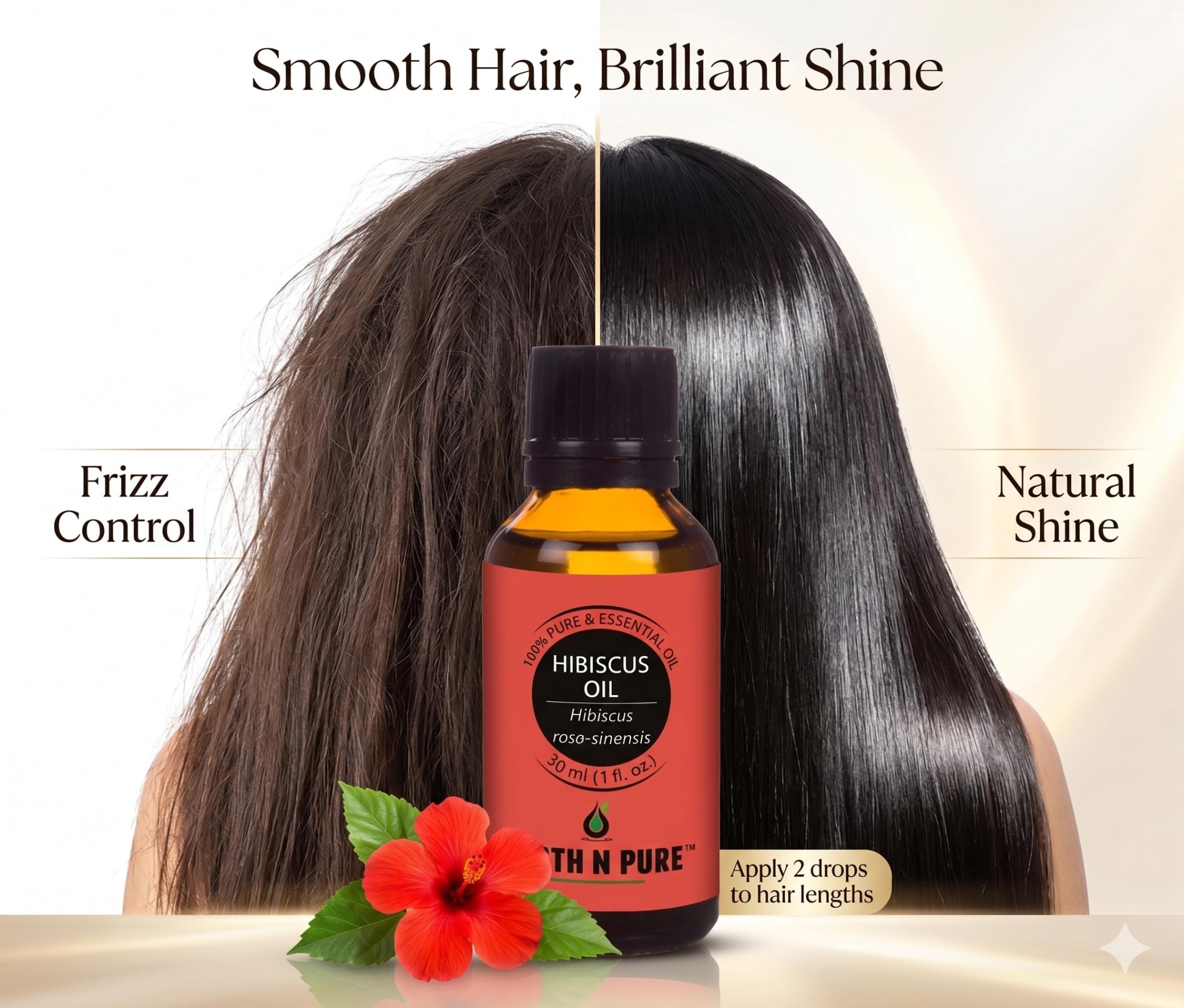 Earth N Pure Hibiscus Hair Oil | Cold-Pressed Hair & Scalp Oil | Frizz Control | For Curly & Coily Hair | Soft, Shiny Hair | Vegan & Cruelty-Free | 30ml 3