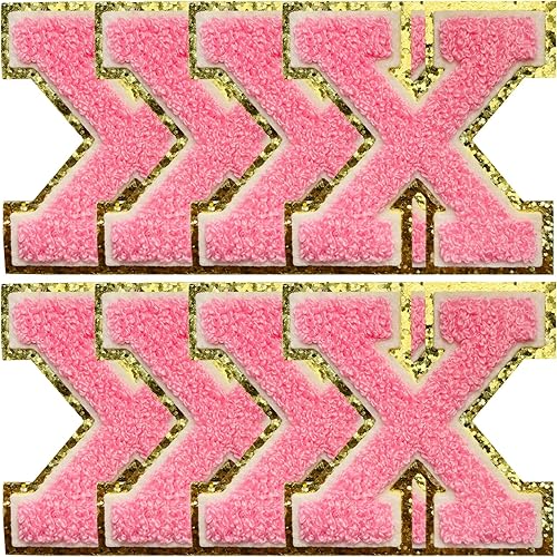 Miniatura 175 de Jongdari Letras termo-adhesivas para ropa, parche de letras de felpilla con brillantina del alfabeto, apliques para coser con adhesivo planchado, 8