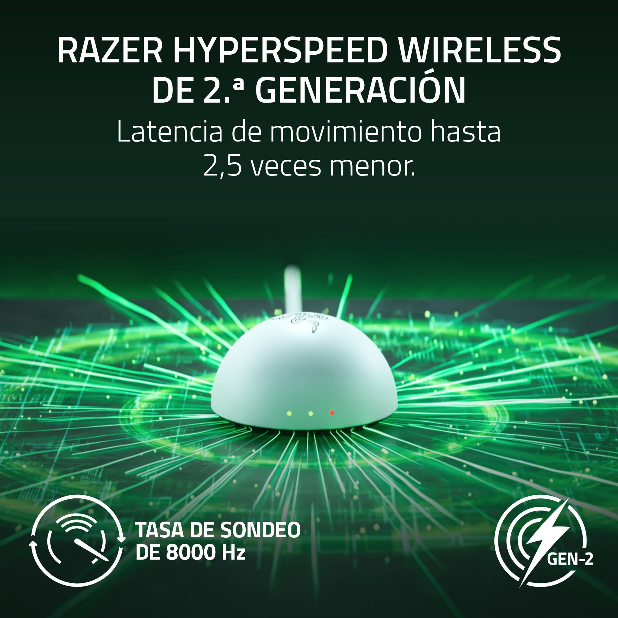Razer Viper V4 Pro - Ratón Gaming para Esports simétrico inalámbric - Ultraligero 50 g - HyperSpeed Gen-2 con frecuencia de sondeo 8 KHz - Sensor Focus Pro 50K - Rueda de óptica - PC/Mac | Blanco