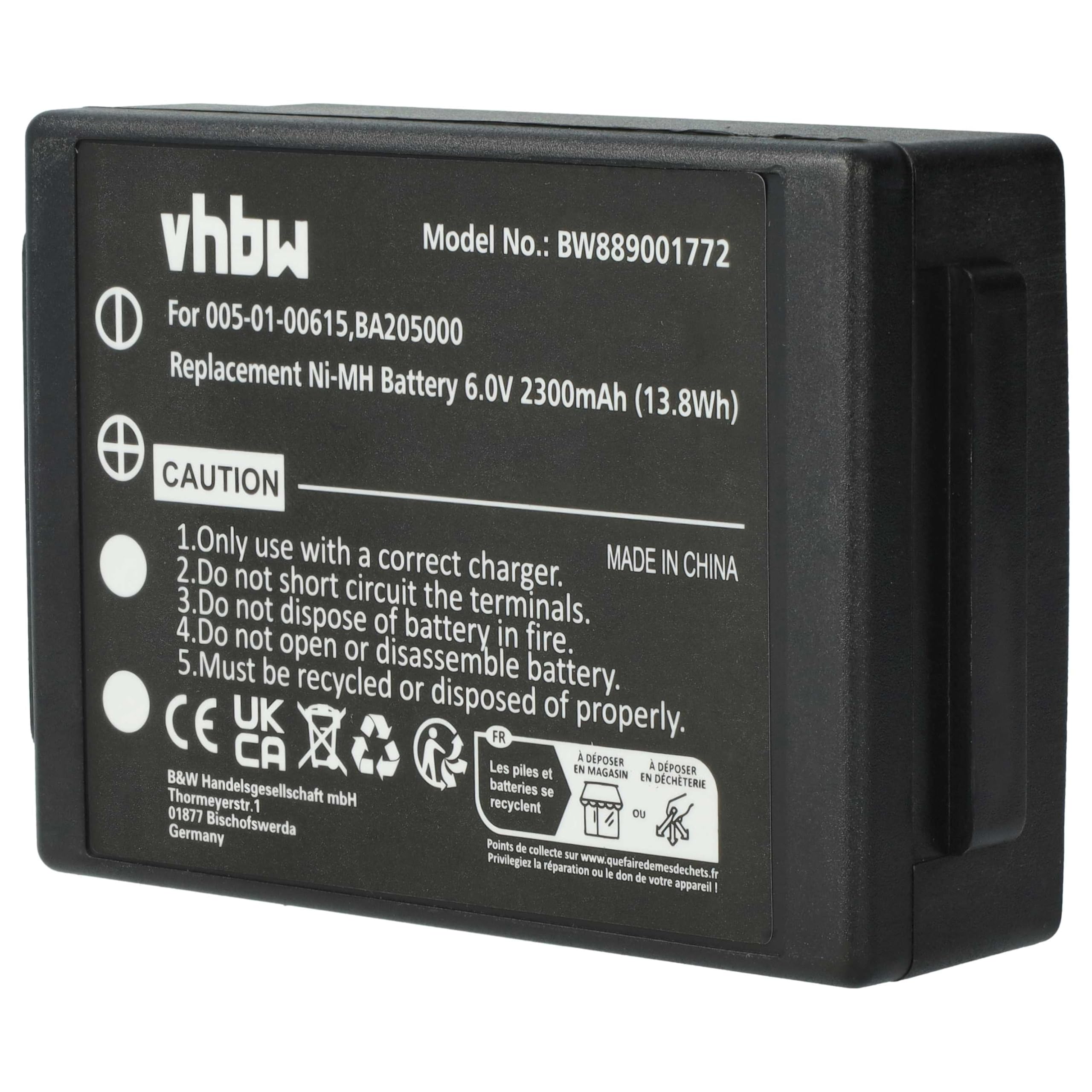 vhbw 10 x bateria kompatybilna z HBC Linus 6, 4 przemysłowy pilot radiowy (2300 mAh, 6 V, NiMH) - czarny