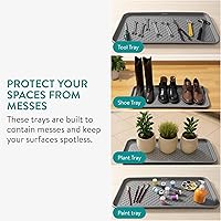 Vista 7 de Navaris Bandejas para botas de entrada (juego de 3) 30.0 x 15.2 in, gran bandeja impermeable para zapatos de invierno botas interior, puerta