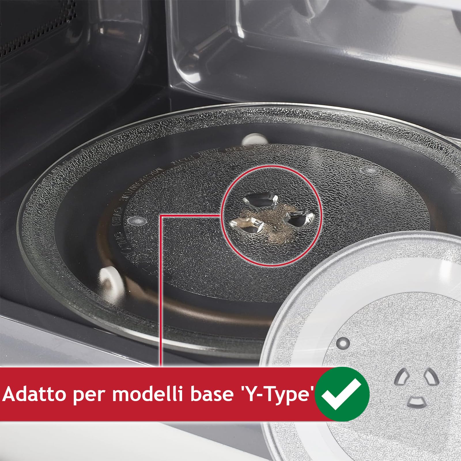 SPARES2GO Piatto girevole in vetro per Samsung forno a microonde (318 mm) - Elenco compatibilità B