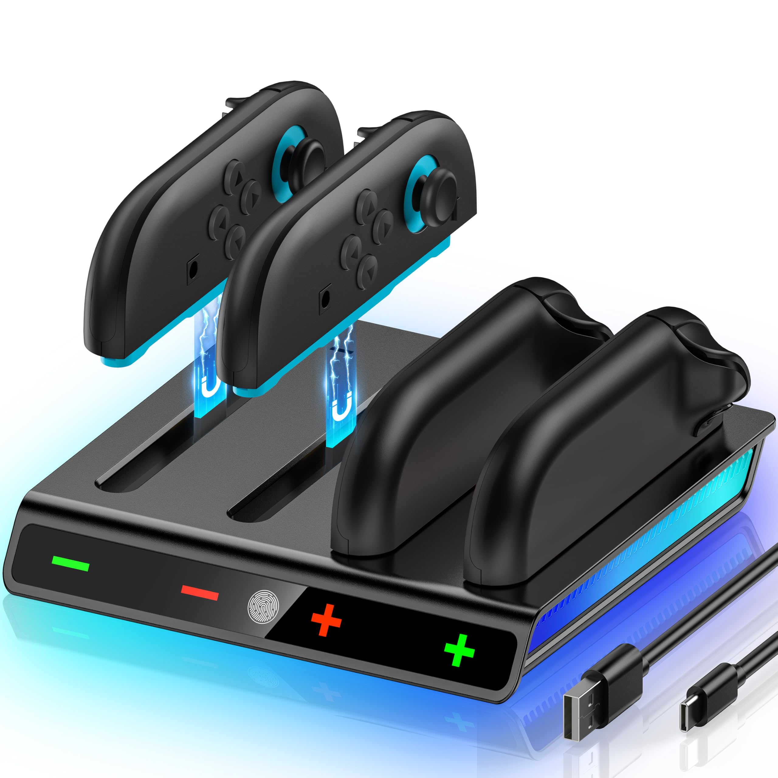 Svetaecho Enhanced Controller Charger Station Compatible with Switch 2 Joy Con Magnetic Fast Charging Dock for Switch 2